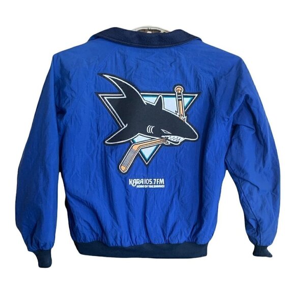 Vintage San Jose Sharks Kara 105.7 Port Authority Zip up Jacket/Coat Large - Picture 5 of 7